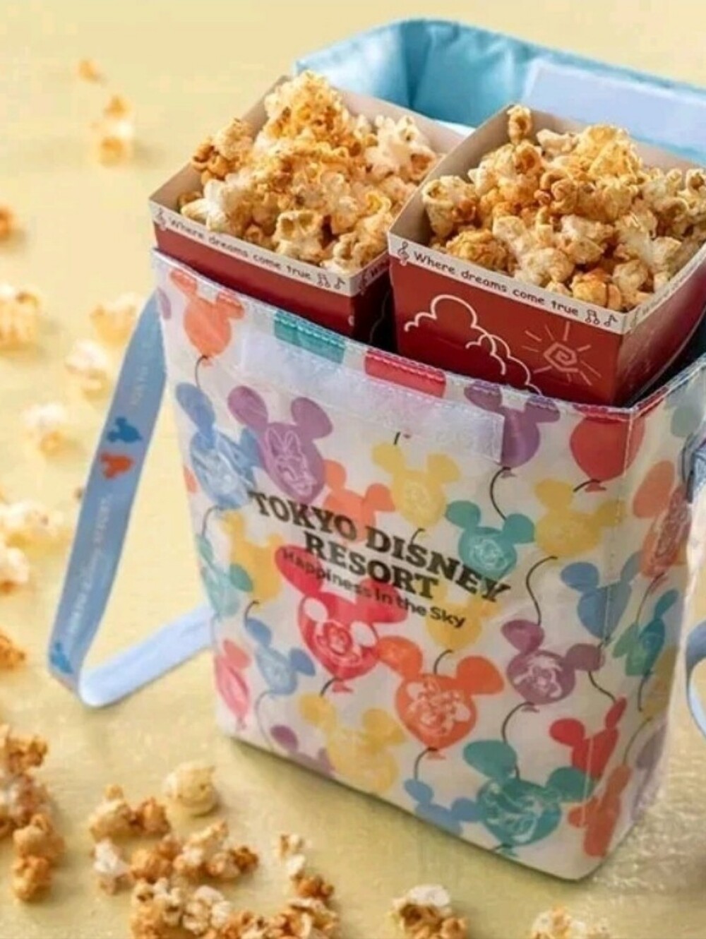 Japan Tokyo Disney Resort Retro Popcorn case bucket Mickey Balloon shoulder bag